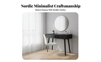 Dressing Table Large Capacity Drawers Solid Wood Makeup Vanity Set Spacious Tabletop Small Apartment Makeup Table for Women