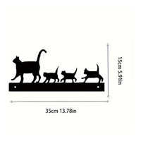Mother Cat and Kittens Decor Weather-Resistant Cat Family Ornament Rustic Style Outdoor Decoration