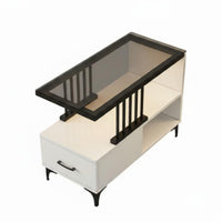 Over-Sofa Table with Storage Movable Indoor Furniture Minimalist Design Space-Saving for Homeowners, Apartment Dwellers, Bedroom