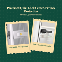 Extremely Narrow Aluminum Alloy Door Lock, Modern Handle for Bathroom, Bedroom, Glass Hinge Doors, Universal Installation