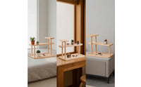 Minimalist Wooden Display Riser Stand Multifunctional Three-Tier Display Stand Compact Space-Saving for Collectors, Desk, Entry Table