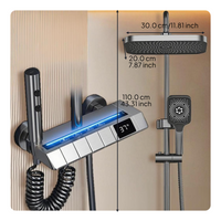 Digital Display Rain Shower, Brass