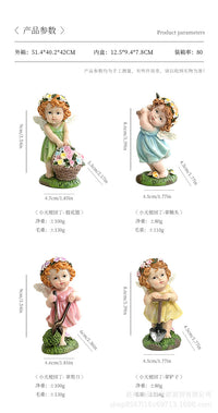 跨境新品小天使园丁摆件温馨雕塑节日礼物庭院微景观花园树脂工艺