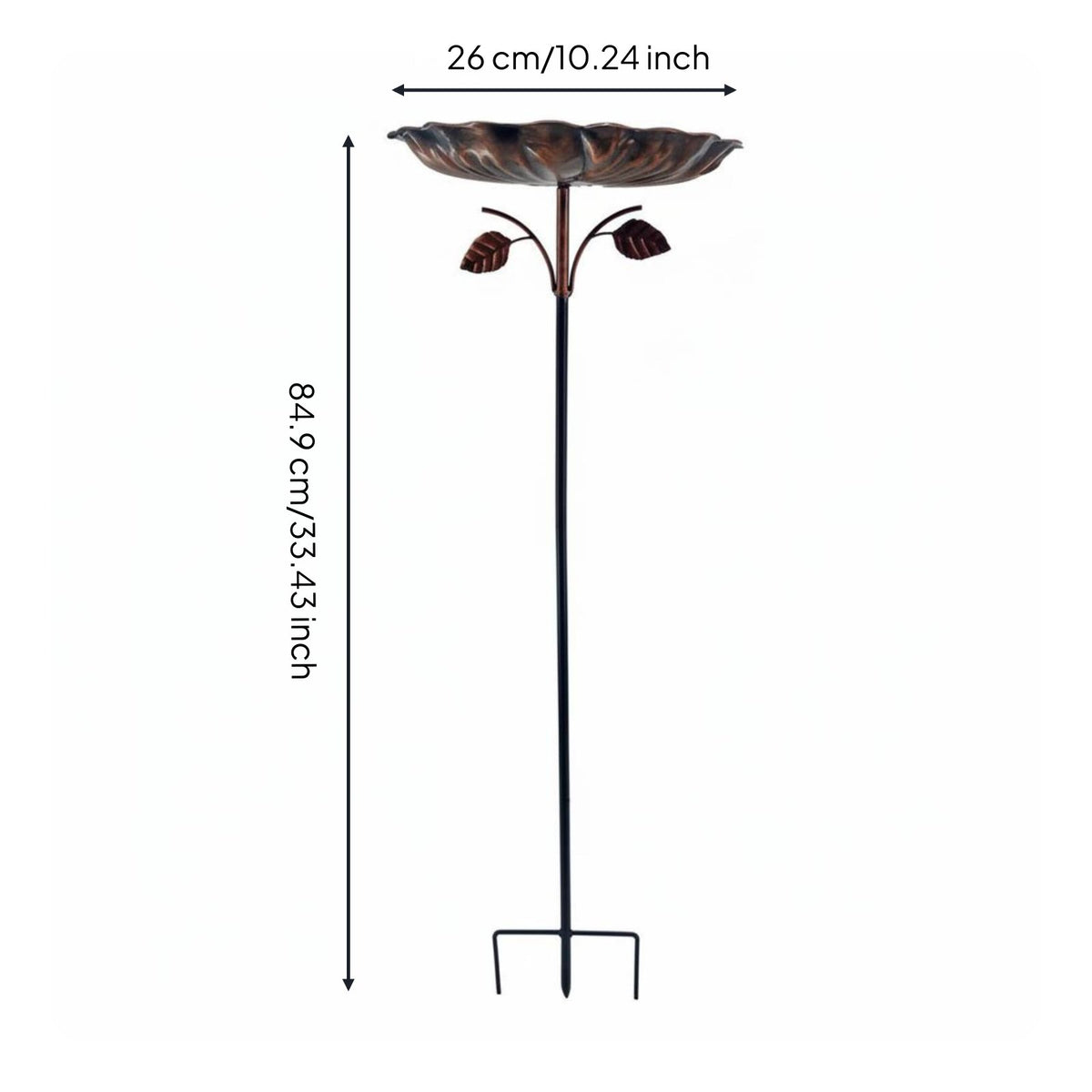 Stake Bird Bath Vintage Design Outdoor Bird Bath Feeder 2 in 1 Design for Patio