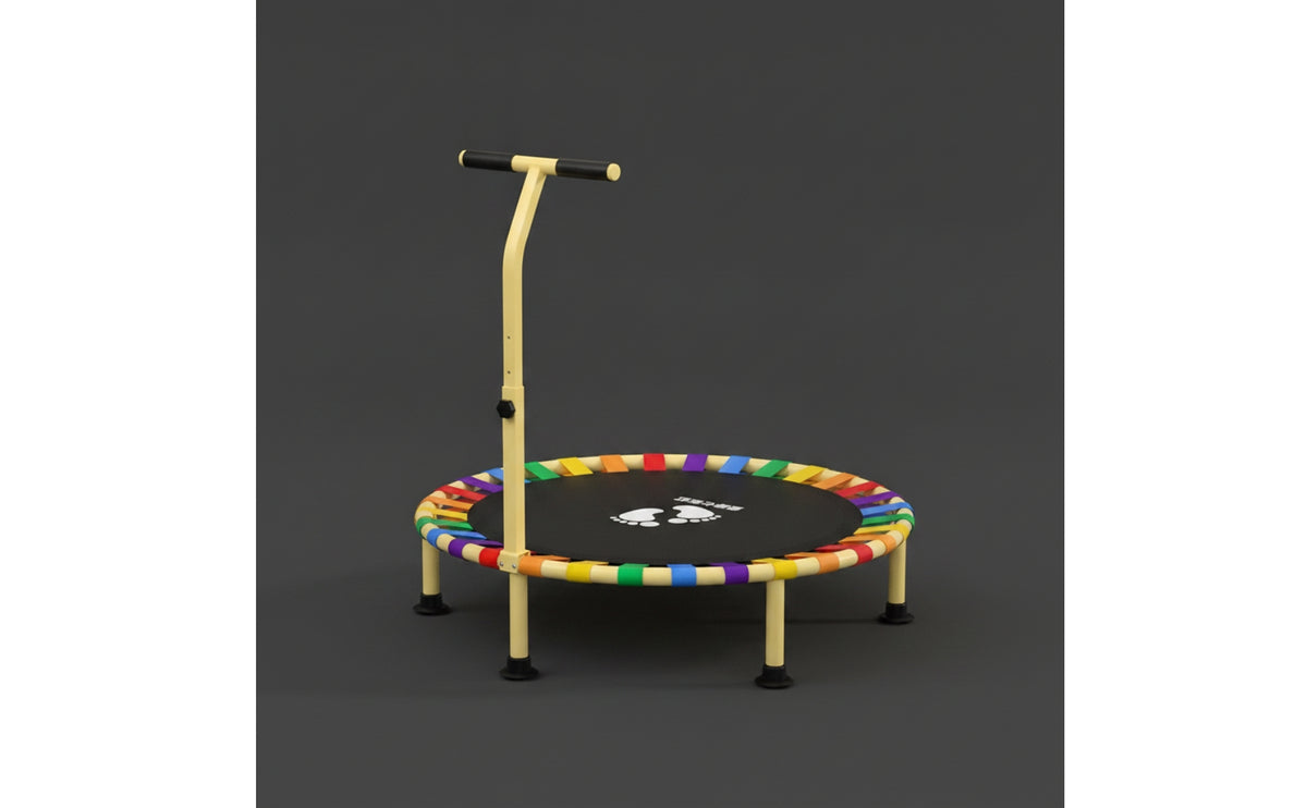 Foldable Trampoline Rainbow Round Trampoline Elastic-Band for Kids, Young Children, Indoor, Playroom, Bedroom