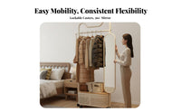 Rolling Coat Rack with Mirror comprehensive Design for Bedroom, Entryway, Adults