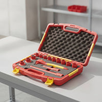15 Pieces Insulated Socket Set 1000V Insulated Tool Kit with Case Metric Tool Kit with Foam Trays for Electricians, Automotive Repair, Electrical Work