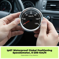 Global Positioning Speedometer, 85mm Waterproof and Dustproof, Red Backlight, Universal 0-200km/h for Car, Motorcycle, Boat