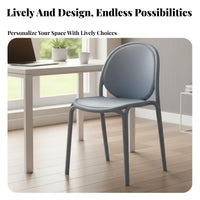 Stackable Chair Strong Load-Bearing Nordic Design Side Chair Indoor/Outdoor Use Household Seating for Students, Restaurant, Home Office