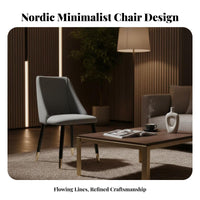 Upholstered Side Chair with Metal Legs Light Luxury Design for Homeowners