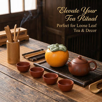 Home Decor Tea Storage Jar with Airtight Seal for Lovers, Small Ceramic Container with Fruit Shaped Design and Glazed Finish