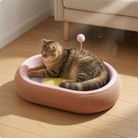 Feline Scratcher Nest Woven Kraft Paper Rope Feline Scratcher Bed Raised Rim