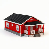 House Model with Porch Unlit Miniature Dollhouse Model Collectible Dollhouse for Collectors, Dioramas, Tabletop Displays, Photography
