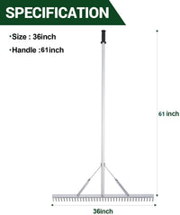 Lightweight Aluminum Detachable Garden Rake for Lawns and Lakes
