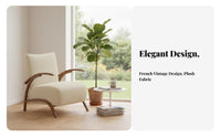 Upholstered Leisure Chair French Retro Sculptural Armchair Cream Aesthetic Comfortable for Readers, Adults, Bedroom