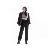 Female Figurine 1/64 Scale Miniature with Jacket Diorama Figure 3D Printed Figure Clothes Realistic for Hobbyists, Street Scenes