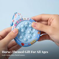 Zodiac Horse Cartoon Locket, Plush Pony Keychain, Creative Stress Relief Toy, Random Design