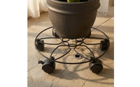 Lockable Caster Plant Stand Wire Frame Round Plant Mover Metal for Garden