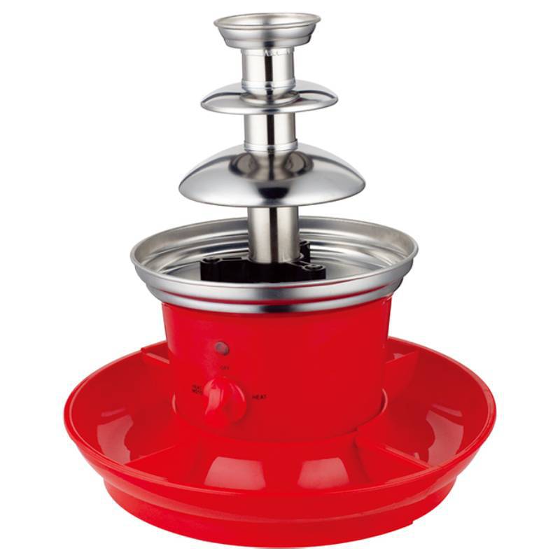 Three-Tier Stainless Steel Chocolate Fountain with Fruit Tray, 120V EU Plug, Black