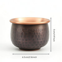 Copper Cup with Hammered Exterior Vintage Copper Tea Cup Low-Profile Drinkware for Collectors