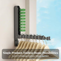 Folding surfaceMounted Clothes Hanger Foldable Design for Bathroom, Families