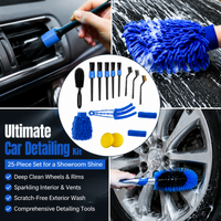 Car Detailing Kit Drill Brush Attachment Wheel Vent Scrub Brushes Wash Mitt
