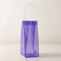 Gift Bag for Alcoholic Beverages with Sturdy Handle, Translucent Colored PVC Material for Party Supplies, Waterproof Drink Carrier