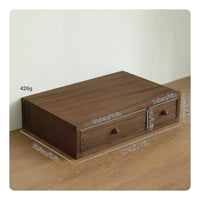 Monitor Riser Drawer Box Space Saving Wooden Desk Storage Box Multiuse