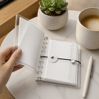 Transparent M5 3-Fold Loose-Leaf Planner with Card Storage
