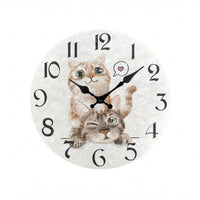 Round Wall Clock Black Hands Home Decor Easy to Read