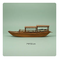 Wooden Sampan Assembly Kit Black Walnut Wood for Hobbyists, Collectors