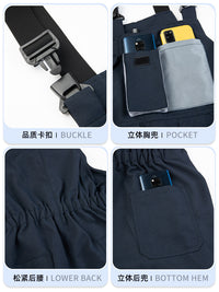 跨境立体大兜背带裤工作服定制印字拼色多口袋工装裤厂服劳保服