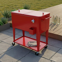 Insulated Rolling Cooler Easy to Clean Outdoor Storage Water Resistant