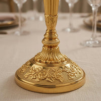 Ornate Candle Holder Elegant Design Rose Relief Candle Holder Shiny Finish