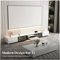TV Cabinet Scratch Resistant Retractable Display Stand Waterproof and Humidity-Resistant Sintered Stone Top TV Console