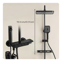 High-pressure matte black rainfall shower