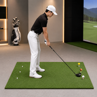 Portable Sports Hitting Mat, 150x90cm Indoor and Outdoor Driving Range Mat, Dense PE Grass Training Aid with High Impact Absorption