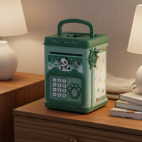 Thumbprint Savings Bank Plays Music Electronic Piggy Bank Passcode Currency Safe Lights & Sounds ATM Safe Toy Great Gift
