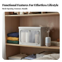 Collapsible Textile Box Portable Textile Storage Bin with Lid Multi-Purpose