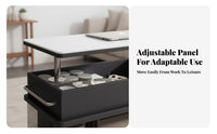 C-Shaped Rolling Table Height-Adjustable Rolling C-Shaped Table Mobile Design Space-Saving for Homeowners, Students, Home Office