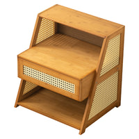 Vintage Style Solid Wood Nightstand with Storage for Bedroom