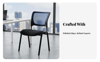 Stackable Mesh Rear Chair Sturdy Frame Seating Furniture Ergonomic Support No Assembly Required for Office Workers, Students