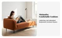 Nordic Design Single-side Chaise Lounge Minimalist aesthetic Home Furniture flexible Placement Living Room Seating Multi-Purpose for Homeowners, Interior Designers, Book Lovers, Bedroom, perusing corner