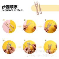 Wooden Fork-Shaped Yarn Braiding Tool for Kids DIY Crafts