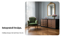 French design Vanity Set with Drawers Vintage Design Dressing Table with Arched Mirror Multi-Functional Bedroom Furniture Elegant Look for Women, Makeup aficionados, Teenagers, Closet