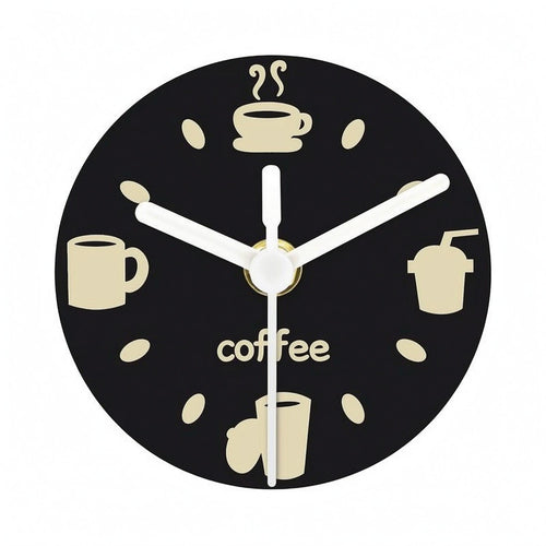 Coffee-Themed Timepiece Round Fridge Clock High Contrast Display Timepiece