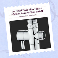 Brass Faucet Splitter, Double Outlet Adapter, Kitchen Sink Connector, Universal Copper Converter