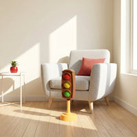 Freestanding Traffic Light Toy with Lights and Sounds Interactive Toy Traffic Indicator with Stand Portable Stop Light Model Compact for Children, Toddlers