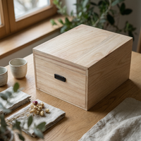 Portable Wooden Box Finish Paulownia Wood Display Box