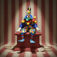 Dangling Leg Clown Doll Porcelain Head and Limbs Sitting Clown Shelf Ornament Souvenir Gift House Decoration for Collectors
